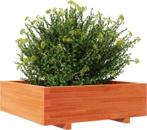 vidaXL Donica ogrodowa, woskowy brąz, 80x80x26,5 cm, drewno sosnowe 4