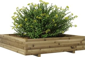 vidaXL Donica ogrodowa, 110x110x26,5 cm, impregnowane drewno sosnowe 4
