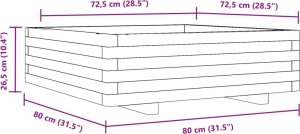 vidaXL Donica ogrodowa, 80x80x26,5 cm, impregnowane drewno sosnowe 10