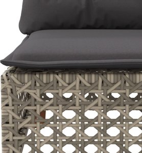 vidaXL 3-osobowa sofa ogrodowa z poduszkami, szara, polirattan 7