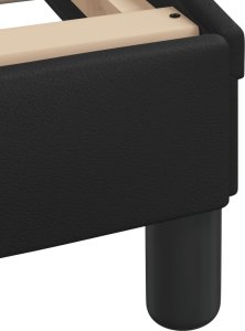 vidaXL Łóżko z materacem, czarne, 140x190 cm, sztuczna skóra 8