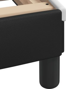 vidaXL Łóżko z materacem, czarno-białe, 140x190 cm, sztuczna skóra 8