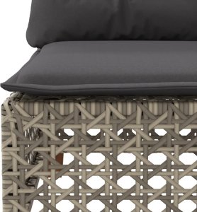 vidaXL 8-cz. zestaw mebli ogrodowych z poduszkami, szary, polirattan 5