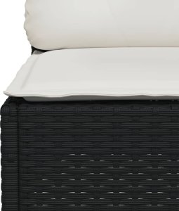 vidaXL 5-cz. zestaw wypoczynkowy do ogrodu, poduszki, czarny rattan PE 5