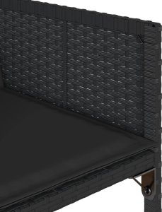 vidaXL 5-cz. zestaw mebli ogrodowych z poduszkami, czarny, polirattan 6