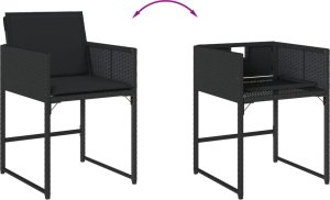 vidaXL 5-cz. zestaw mebli ogrodowych z poduszkami, czarny, polirattan 8