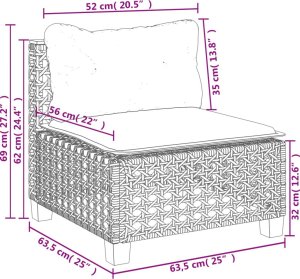 vidaXL 5-cz. zestaw wypoczynkowy do ogrodu, poduszki, szary rattan PE 9