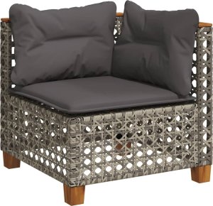 vidaXL 9-cz. zestaw mebli ogrodowych z poduszkami, szary, polirattan 4