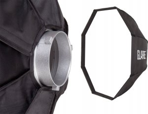 Lampa studyjna GlareOne Softbox 25x100 PRO - zestaw z gridem 15