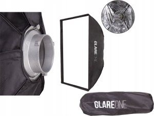 Lampa studyjna GlareOne Softbox 25x100 PRO - zestaw z gridem 17