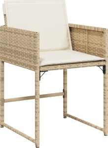 vidaXL 9-cz. zestaw mebli ogrodowych z poduszkami, beżowy, polirattan 3