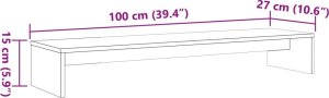 vidaXL Podstawka na monitor, woskowy brąz, 100x27x15 cm, lita sosna 8