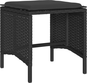 vidaXL 6-cz. zestaw mebli ogrodowych z poduszkami, czarny polirattan 4