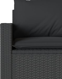 vidaXL 6-cz. zestaw mebli ogrodowych z poduszkami, czarny polirattan 8