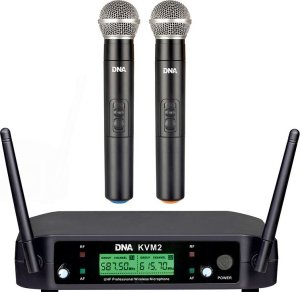 Radio DNA DNA KVM 2 mikrofony bezprzewodowe system nagłośnienia 518-542 MHz 4