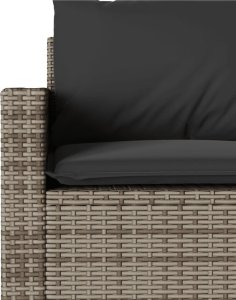 vidaXL 6-cz. zestaw mebli ogrodowych z poduszkami, szary, polirattan 6