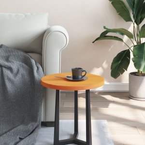 vidaXL Blat stołu, okrągły, woskowy brąz, 40x2,5 cm, drewno sosnowe 3