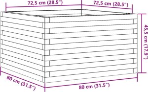 vidaXL Donica ogrodowa, 80x80x45,5 cm, lite drewno daglezjowe 10