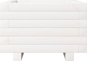 vidaXL Donica ogrodowa, biała, 40x40x26,5 cm, lite drewno sosnowe 5