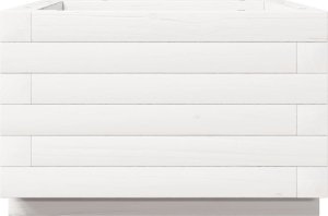 vidaXL Donica ogrodowa, biała, 40x40x26,5 cm, lite drewno sosnowe 6