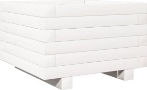 vidaXL Donica ogrodowa, biała, 40x40x26,5 cm, lite drewno sosnowe 7