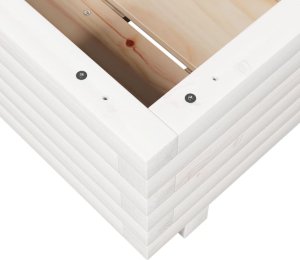 vidaXL Donica ogrodowa, biała, 40x40x26,5 cm, lite drewno sosnowe 8