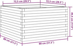 vidaXL Donica ogrodowa, woskowy brąz, 80x80x45,5 cm, drewno sosnowe 10