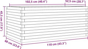 vidaXL Donica ogrodowa, 110x60x45,5 cm, lite drewno sosnowe 10