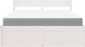 vidaXL Łóżko z szufladami i materacem, białe, 160x200 cm, sosnowe 4