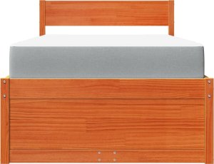 vidaXL Łóżko z szufladami i materacem, woskowy brąz, 100x200 cm, sosna 4