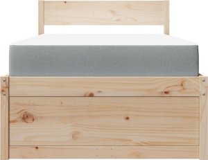 vidaXL Łóżko z szufladami i materacem, 90x190 cm, lite drewno sosnowe 4