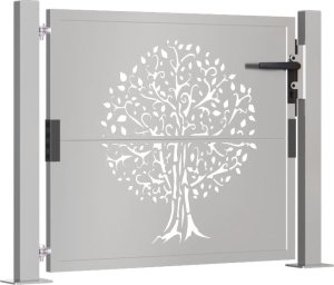vidaXL Furtka ogrodowa, 105x105 cm, stal kortenowska, motyw drzewa 3