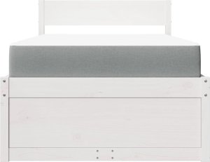 vidaXL Łóżko z szufladami i materacem, białe, 90x200 cm, sosnowe 4