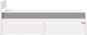 vidaXL Łóżko z szufladami i materacem, białe, 90x200 cm, sosnowe 5