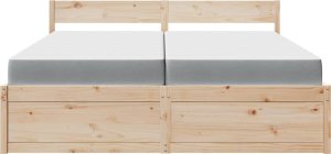 vidaXL Łóżko z szufladami i materacem, 200x200 cm, drewno sosnowe 4