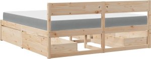 vidaXL Łóżko z szufladami i materacem, 200x200 cm, drewno sosnowe 6