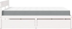 vidaXL Łóżko z szufladami i materacem, białe, 140x200 cm, sosnowe 5