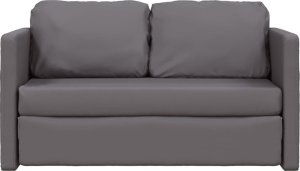 vidaXL Sofa podłogowa 2-w-1, szara, 112x174x55 cm, sztuczna skóra 5