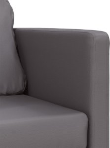 vidaXL Sofa podłogowa 2-w-1, szara, 112x174x55 cm, sztuczna skóra 8