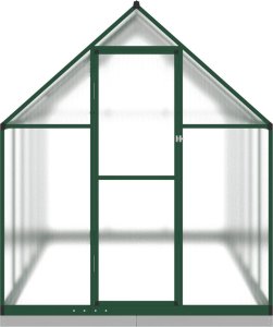 vidaXL Szklarnia z ramą podstawy, zielona, 334x169x202 cm, aluminium 3