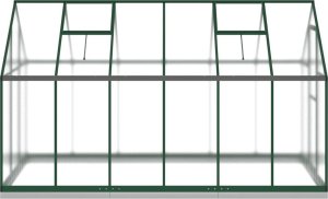 vidaXL Szklarnia z ramą podstawy, zielona, 334x169x202 cm, aluminium 4