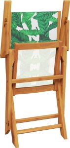 vidaXL 3-cz. zestaw mebli bistro, tkanina w liście i drewno 8