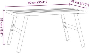 vidaXL Stolik kawowy do ogrodu, czarny, 90x45x35 cm, malowana stal 6