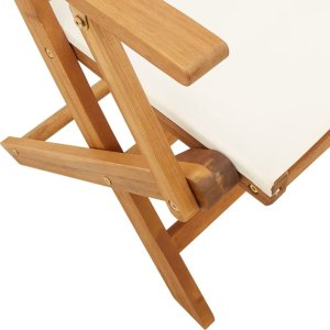 vidaXL 3-cz. zestaw mebli bistro, kremowa tkanina i drewno 10