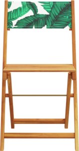 vidaXL 3-cz. zestaw mebli bistro, tkanina w liście i drewno 4