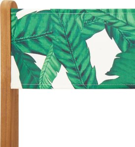 vidaXL 3-cz. zestaw mebli bistro, tkanina w liście i drewno 10