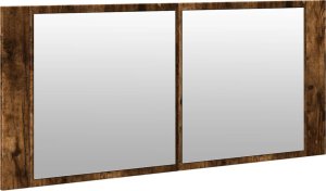 vidaXL Szafka łazienkowa z lustrem i LED, przydymiony dąb, 100x12x45cm 6