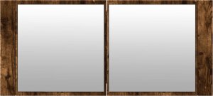 vidaXL Szafka łazienkowa z lustrem i LED, przydymiony dąb, 100x12x45cm 7