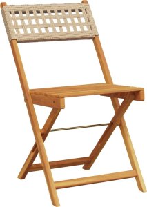 vidaXL 3-cz. zestaw mebli bistro, beżowy rattan PE i drewno 6