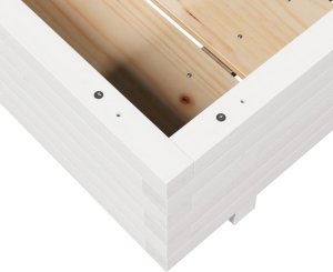 vidaXL Donica ogrodowa, biała, 100x100x26,5 cm, lite drewno sosnowe 8